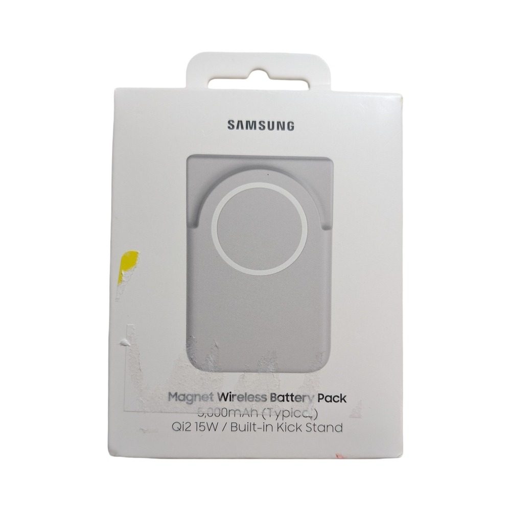 Qq4Oh Samsung - Magnetic Wireless Battery Pack With Kick Stand 5,000 mAh - Gray